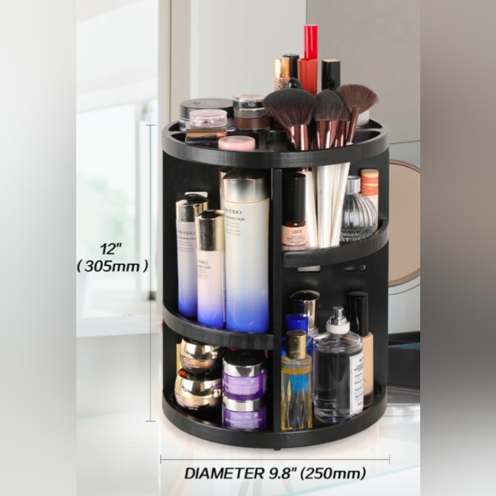 WHITE Cosmetic Organizer with 360° Rotation